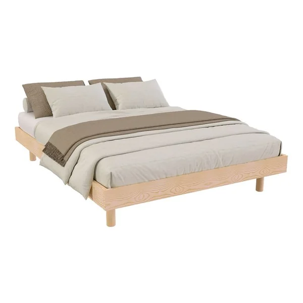 ABC MEUBLES Sommier à Lattes 140x190 Kit Noé En Bois Massif, Brut (sans Vernis)