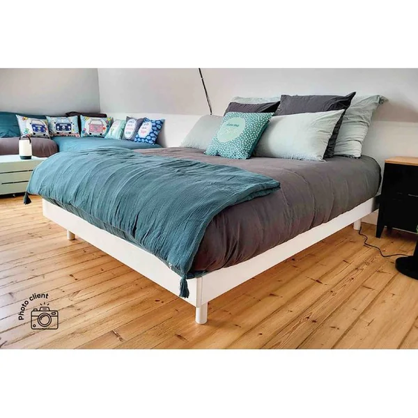 ABC MEUBLES Sommier à Lattes 140x190 Kit Noé En Bois Massif, Miel