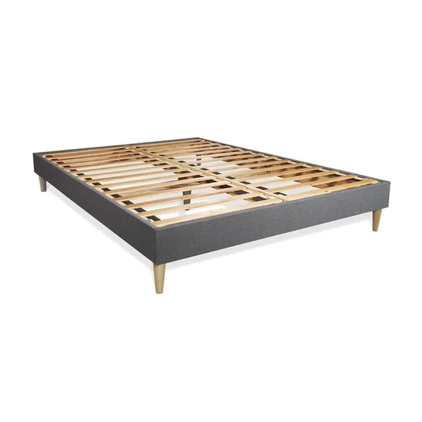 ACTISOM Ensemble Matelas 140x190 Actilatex Soft 3zones De Confort + Sommier Kit Gris + 2 Oreillers + Couett