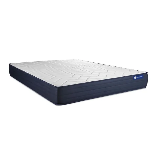 ACTISOM Ensemble Matelas Actiflex Life 160x200 Ressorts Ensachés + Mémoire De Forme + Sommier Kit Blanc +2o