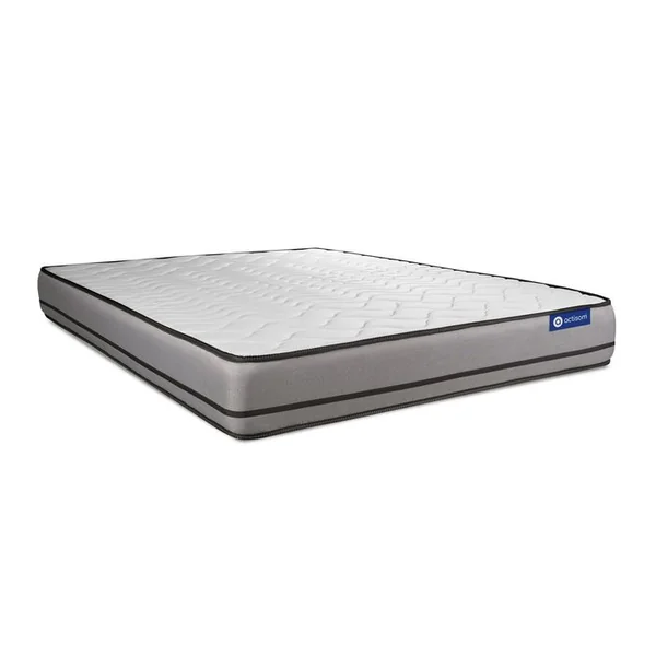 ACTISOM Ensemble Matelas Mémoire De Forme 140x190 Actimemo Night Ep:20 Cm - Sommier Kit Blanc