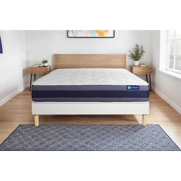ACTISOM Ensemble Matelas Mémoire De Forme 180x200 Actimemo Morpho Ep:24 Cm - Sommier Kit Blanc