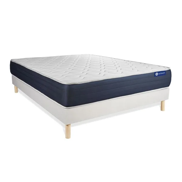ACTISOM Ensemble Matelas Ressorts Ensachés Et Mémoire De Forme 160x200 Actiflex Sleep Ep:22 Cm - Sommier Kit