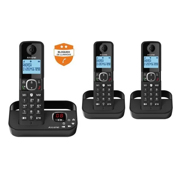 ALCATEL Téléphone Fixe Sans Fil - Alcatel - F860 Voice Trio Noir - Blocage D'appels Indésirables