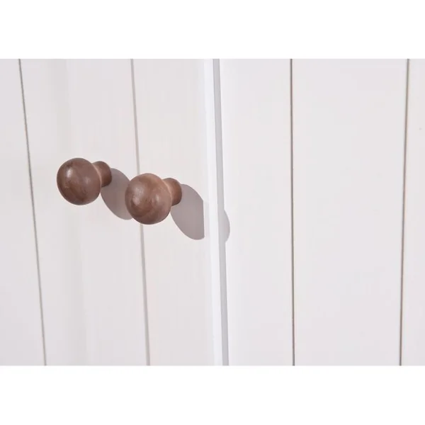 ALTOBUY Buffet Vaisselier 5 Portes 3 Tiroirs Bois Massif Vernis Sepia Et Blanc - Socoa