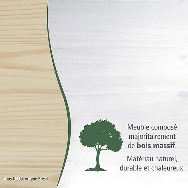 ALTOBUY Buffet Vaisselier 5 Portes 3 Tiroirs Bois Massif Vernis Sepia Et Blanc - Socoa