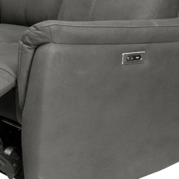 ALTOBUY Canapé 2 Places Relax électrique Tissu Polyester Imitation Cuir Gris Foncé - Giacomo