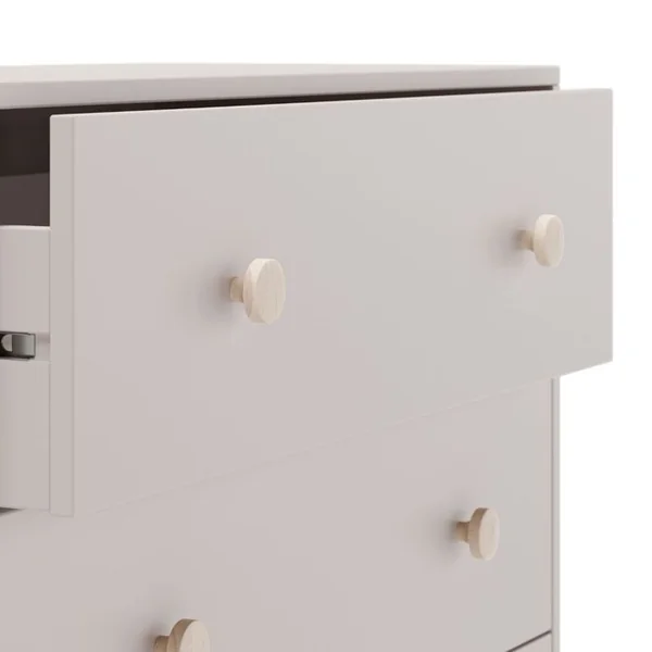 ALTOBUY Commode 3 Tiroirs En Mdf Et Pin Massif Laqué Crème Pieds En Pin Naturel - Enora