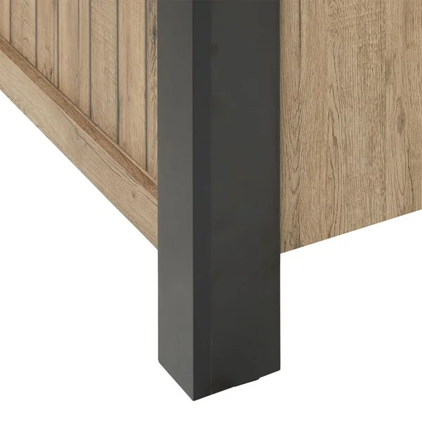 ALTOBUY Ensemble Buffet Et Table 170 Cm Aspect Bois Piètement X Métal Noir - Clodius