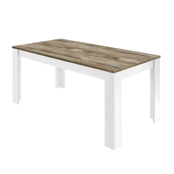 ALTOBUY Ensemble Séjour Avec Buffet 4 Portes Blanc Laqué Et Aspect Bois Antik - Otello