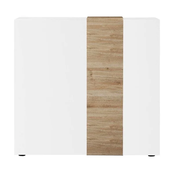 ALTOBUY Ensemble Séjour Blanc Et Aspect Bois Finition Cadiz - Vesuvio Blanc
