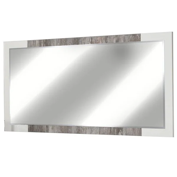 ALTOBUY Ensemble Séjour Complet Laqué Blanc Et Effet Bois Taupe - Denys