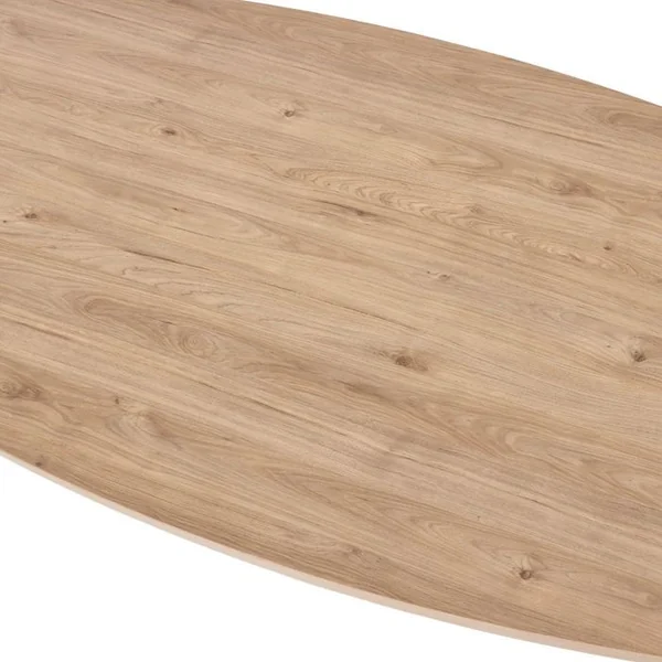 ALTOBUY Ensemble Séjour Table Repas Ovale Pied étoile + Buffet Et Argentier Aspect Bois Finition Castel Oak