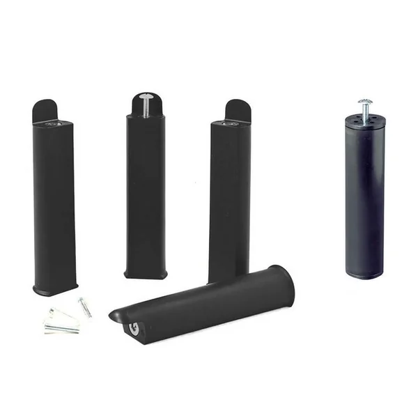 ALTOBUY Jeu De 4 Pieds 22 Cm Noirs + Pied Central Pour Cadre à Lattes - Plast