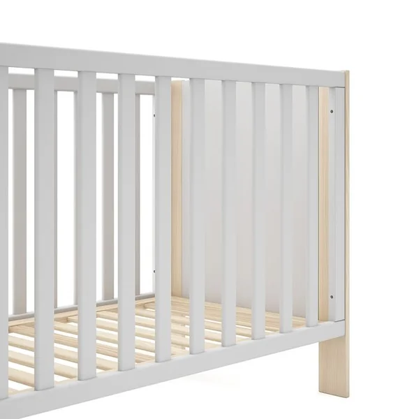 ALTOBUY Pack Lit Bébé 60x120cm + Commode 3 Tirois Coloris Blanc Et Naturel - Kaina