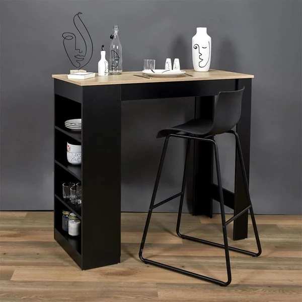 ALTOBUY Table De Bar Mange-debout Avec Etagères - Kanpe
