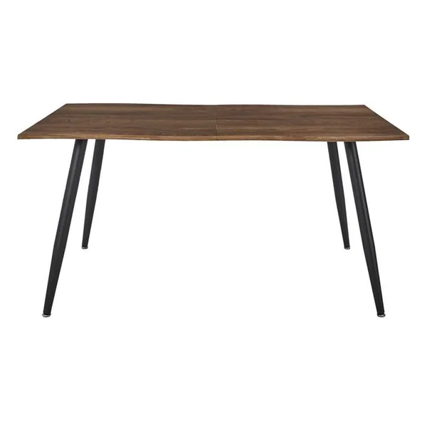 ALTOBUY Table De Repas Allongeable En Mdf Aspect Chêne Pieds Métal Noir - Coralie