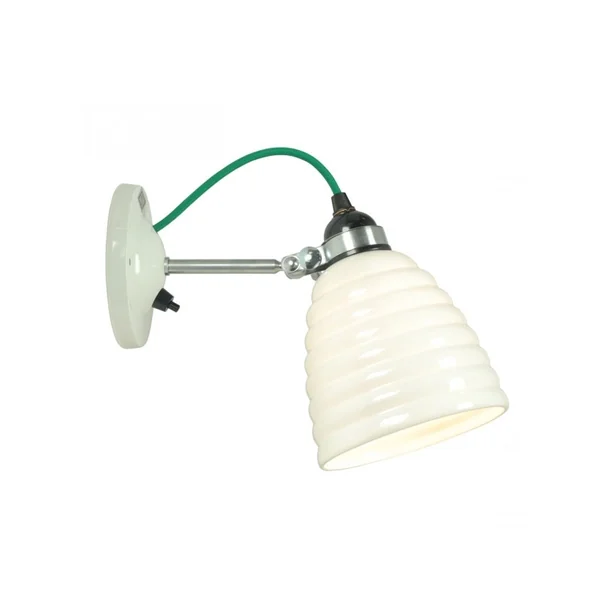 Applique HECTOR BIBENDUM avec interrupteur Blanc Cordon vert ORIGINAL BTC