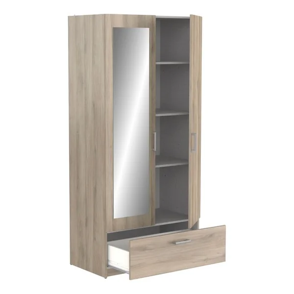 Armoire 2 portes 1 tiroir L.89 cm READY imitation chêne kronberg