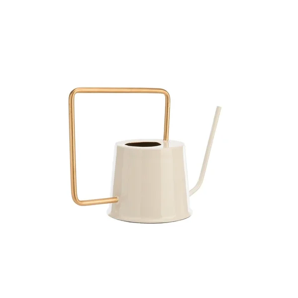 Arrosoir en métal beige à grande anse carrée or - 34 x 14 x 20,5 cm
