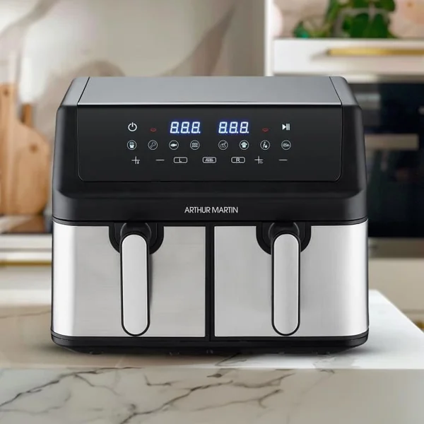 ARTHUR MARTIN Friteuse Sans Huile - Airfryer - 2 Cuves De 4,5l - 2000w - 8 Programmes