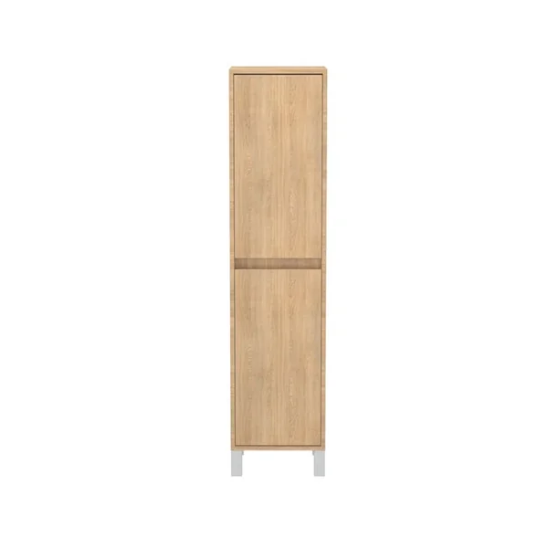AURLANE Colonne De Rangement Chêne Clair Sur Pieds - Hauteur 160 Cm - 2 Portes - Xenos