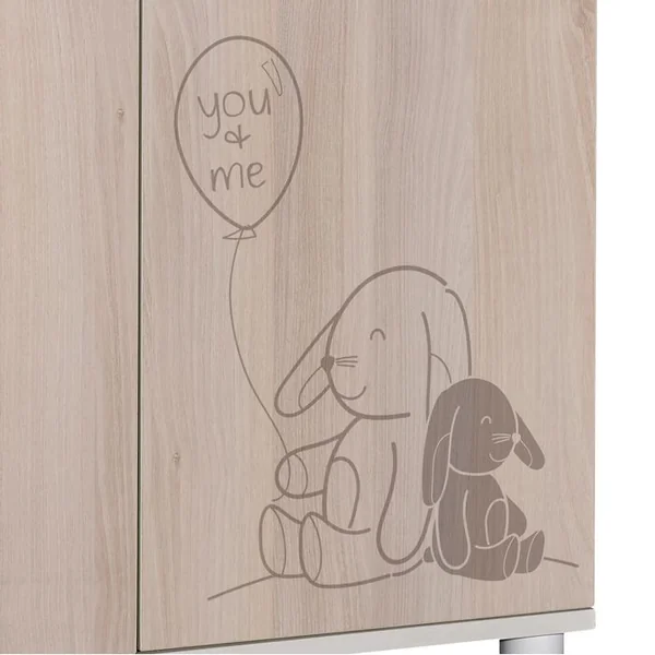 BABY PRICE Commode à Langer 2 Portes Et Une Niche Décor Bois