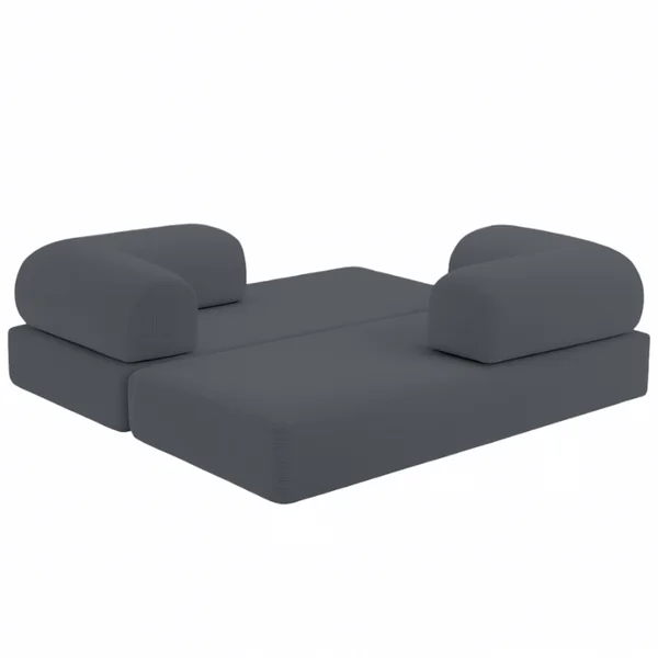 BANANAIR Canapé Lit Compressé Modulable En Velours Côtelé 90x180 Cm Gris