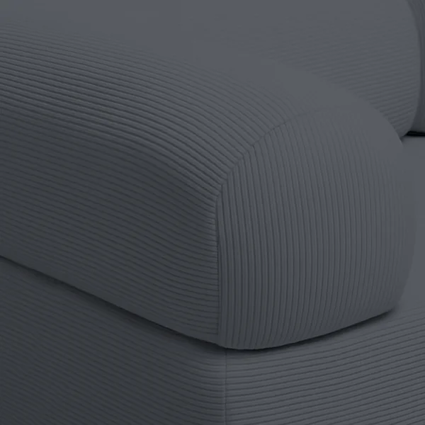 BANANAIR Canapé Lit Compressé Modulable En Velours Côtelé 90x180 Cm Gris