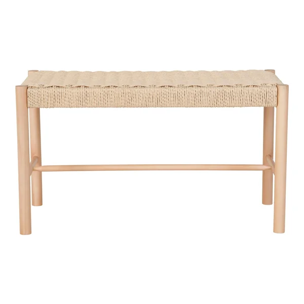 Banc en bois blond et corde tressée BRUGES