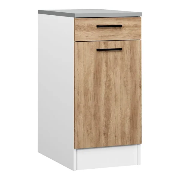 Bas 40 cm 1 porte 1 tiroir MALICE chêne nebraska
