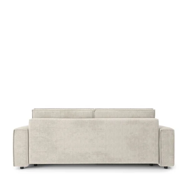 BAÏTA Canapé Droit Mira Convertible Velours Côtelé Beige 3 Places
