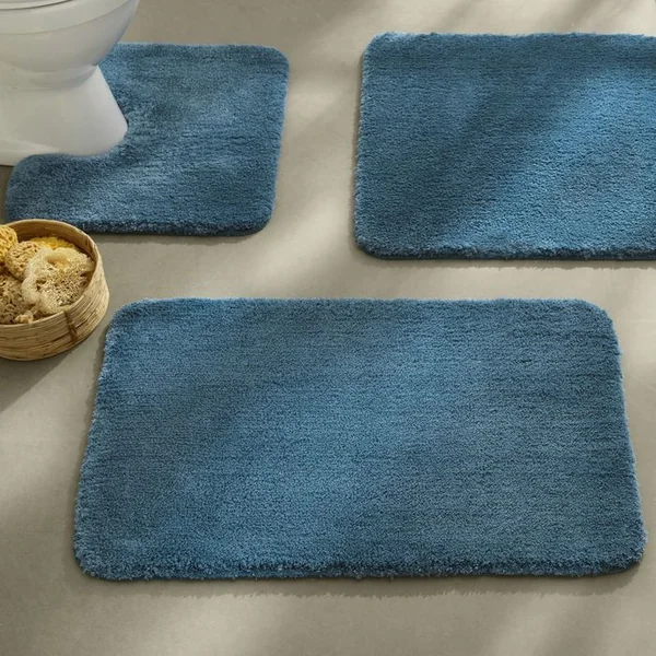 BECQUET Tapis De Bain 50x80 Bleu Tempête En Polyester 1150 G/m²