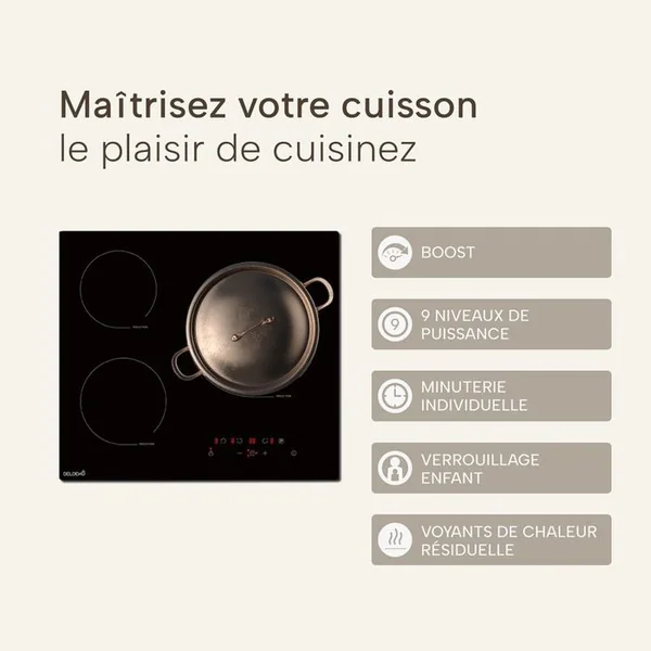 BELDEKO Beldeko Plaque De Cuisson 3 Foyers Induction 5800 Watts - Grand Feu De 280 Mm