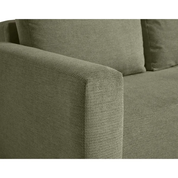 BEST MOBILIER Canapé Angle Réversible Convertible 4 Places Canopy En Tissu Texturé Vert