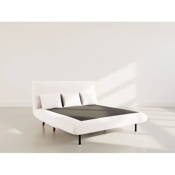 BEST MOBILIER Canapé Convertible 2 Places Lumi En Velours Côtelé Beige