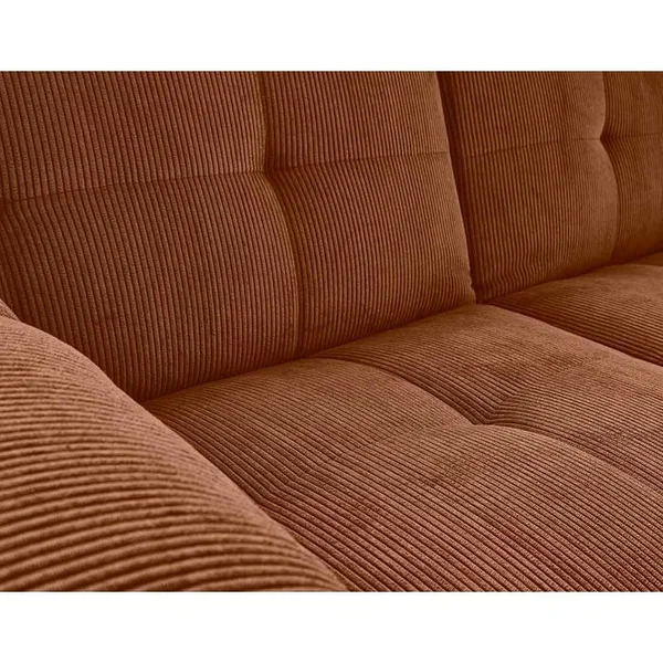 BEST MOBILIER Canapé Convertible 2 Places Philae En Velours Côtelé Terracotta