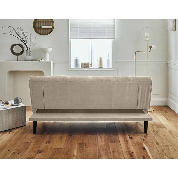 BEST MOBILIER Canapé Convertible 2 Places Samarra En Velours Côtelé Beige