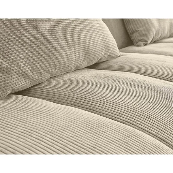 BEST MOBILIER Canapé Convertible 2 Places Samarra En Velours Côtelé Beige