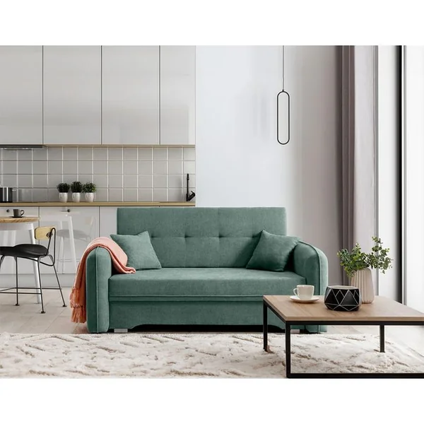 BEST MOBILIER Canapé Convertible 3 Places Michelle En Velours Vert
