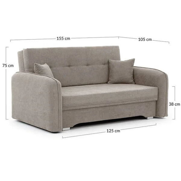 BEST MOBILIER Canapé Convertible 3 Places Michelle En Velours Vert