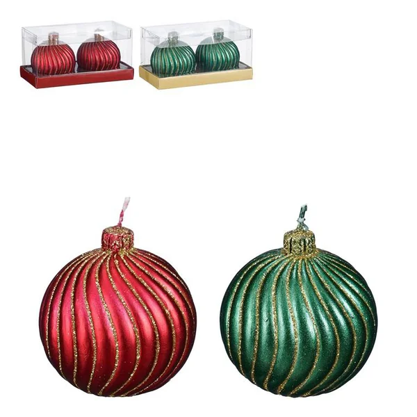 Bougie colorée forme boule x 2 - Ø 6 x H 6 cm