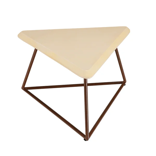 Bout de canapé plateau triangulaire en béton beige BRASILIA