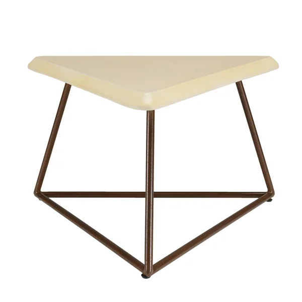 Bout de canapé plateau triangulaire en béton beige BRASILIA