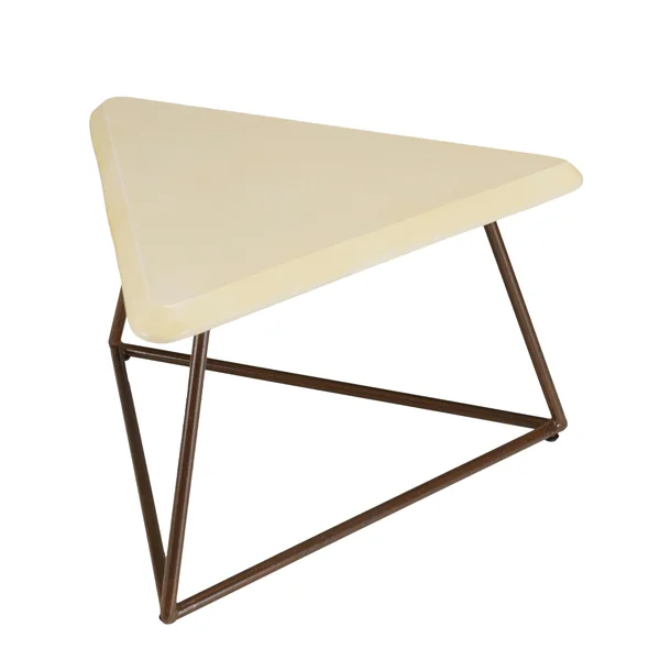 Bout de canapé plateau triangulaire en béton beige BRASILIA