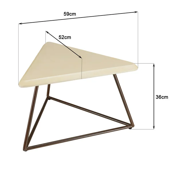 Bout de canapé plateau triangulaire en béton beige BRASILIA
