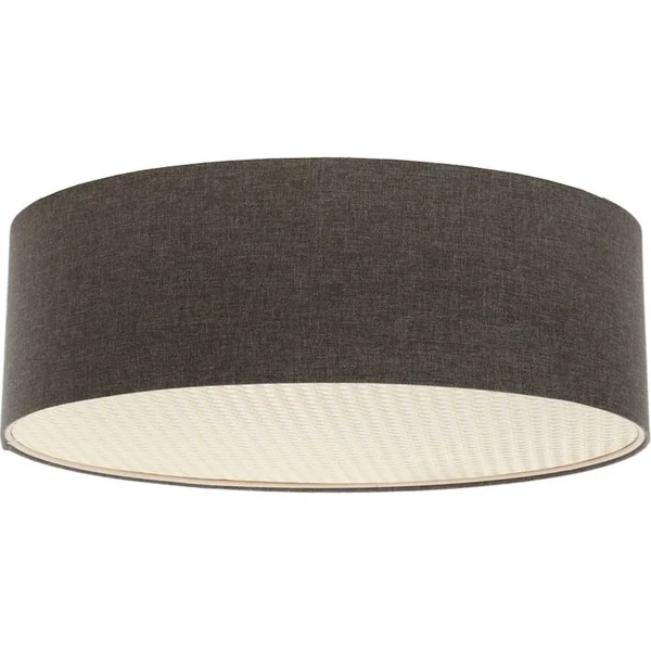 BPS KONCEPT Plafonnier Boho élégant Tissu Structuré Et Diffuseur Rotin D. 50 Cm - H20 Cm Marron