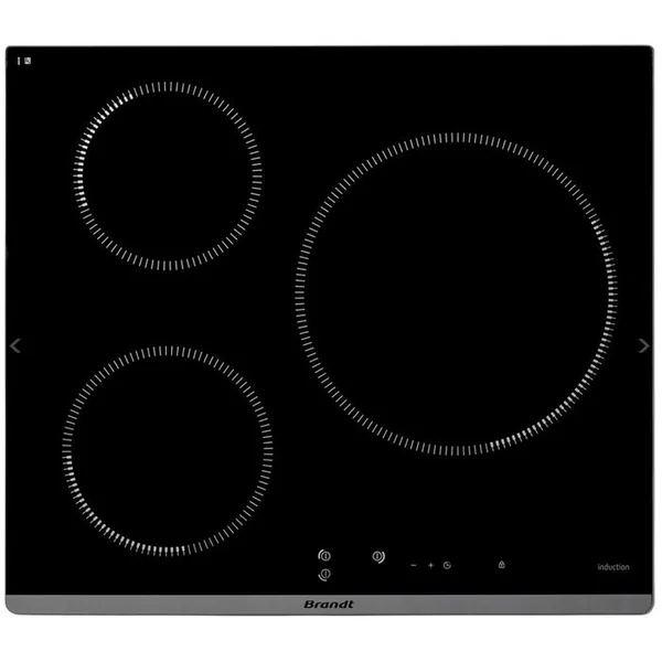 BRANDT Table De Cuisson à Induction 60cm 3 Feux 7200w - Bpi6315b