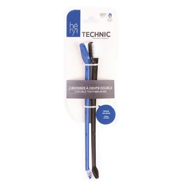Brosse à dents pour chien coloris multicolore Héry Technic - x 2