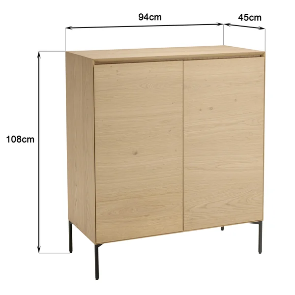 Buffet contemporain 2 portes bois couleur naturelle MAYENCE